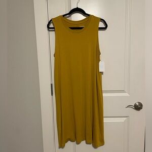 NWT! Time and Tru Women’s Sleeveless Mustard Swing Dress with Pockets Size XL!